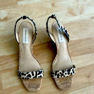 Antonio Melani 3 inch heels wedge cheetah